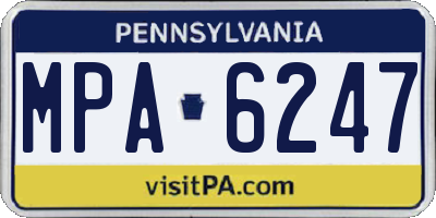 PA license plate MPA6247