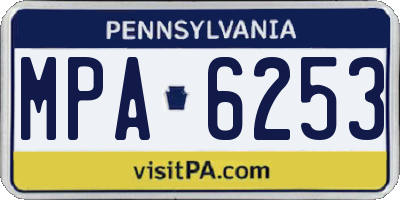 PA license plate MPA6253