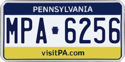 PA license plate MPA6256