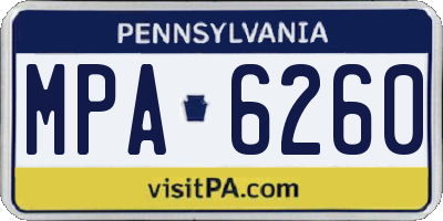 PA license plate MPA6260