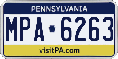 PA license plate MPA6263