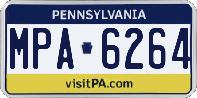 PA license plate MPA6264