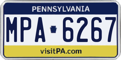 PA license plate MPA6267