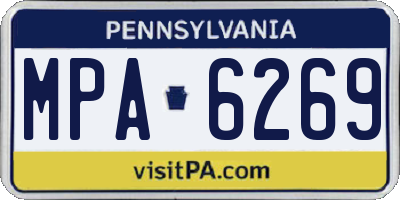 PA license plate MPA6269