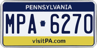 PA license plate MPA6270