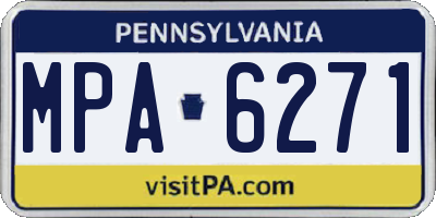 PA license plate MPA6271
