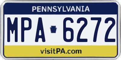 PA license plate MPA6272