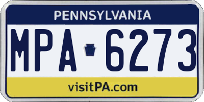 PA license plate MPA6273