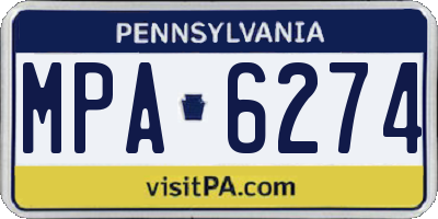 PA license plate MPA6274