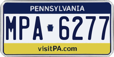 PA license plate MPA6277