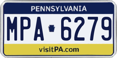 PA license plate MPA6279