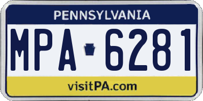 PA license plate MPA6281