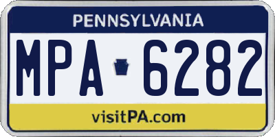 PA license plate MPA6282