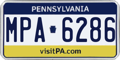 PA license plate MPA6286