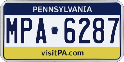 PA license plate MPA6287