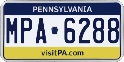 PA license plate MPA6288