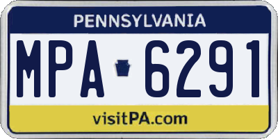 PA license plate MPA6291