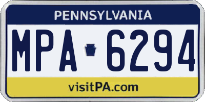 PA license plate MPA6294