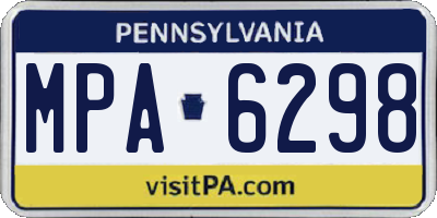 PA license plate MPA6298