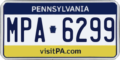 PA license plate MPA6299