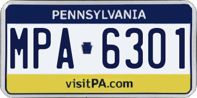PA license plate MPA6301