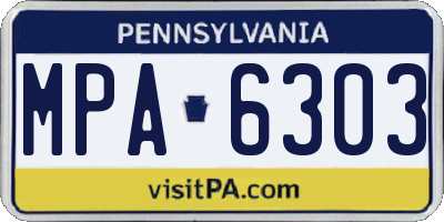 PA license plate MPA6303