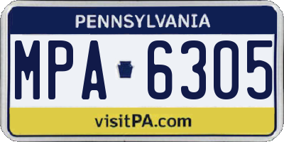 PA license plate MPA6305