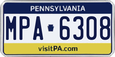 PA license plate MPA6308