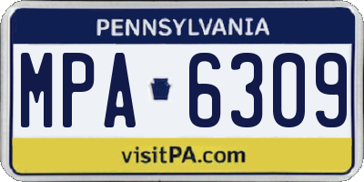 PA license plate MPA6309