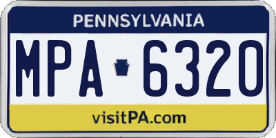 PA license plate MPA6320
