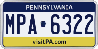 PA license plate MPA6322
