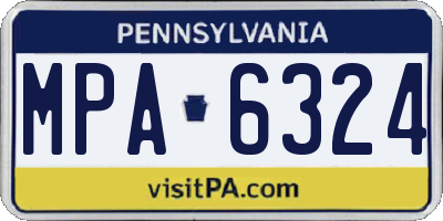 PA license plate MPA6324