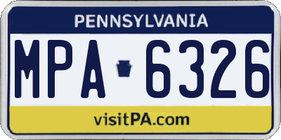 PA license plate MPA6326
