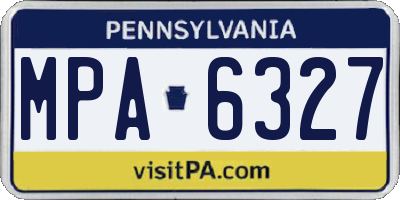 PA license plate MPA6327