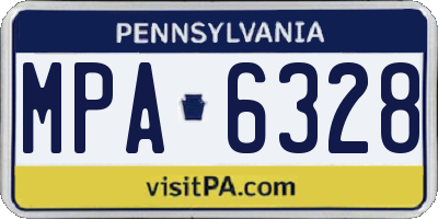 PA license plate MPA6328