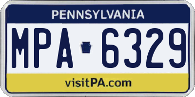 PA license plate MPA6329