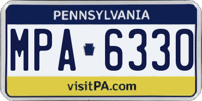 PA license plate MPA6330