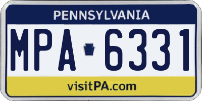 PA license plate MPA6331