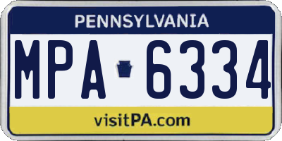 PA license plate MPA6334