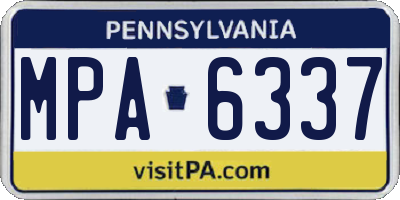 PA license plate MPA6337