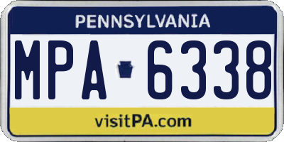 PA license plate MPA6338