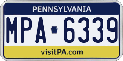 PA license plate MPA6339