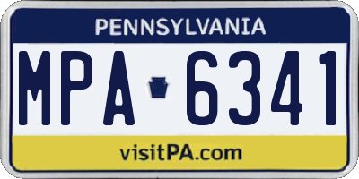 PA license plate MPA6341