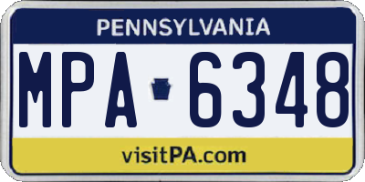 PA license plate MPA6348