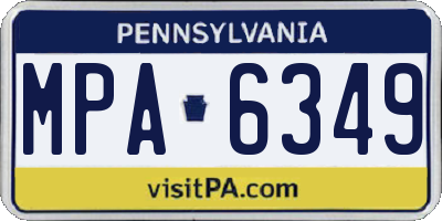 PA license plate MPA6349