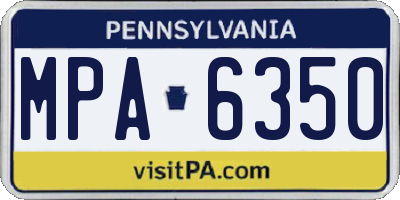 PA license plate MPA6350