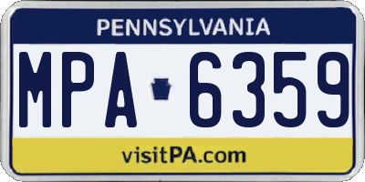 PA license plate MPA6359