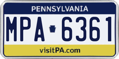 PA license plate MPA6361