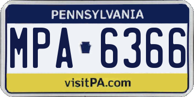 PA license plate MPA6366