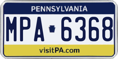 PA license plate MPA6368